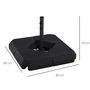 Voir la diapositive 3 : OUTSUNNY Base de Parasol Pied de Parasol 4 Plaques Durable Acier HDPE 80 x 80 x 50 cm Noir