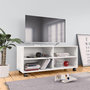 Voir la diapositive 1 : VIDAXL Meuble TV avec roulettes Blanc 90x35x35 cm Bois d'ingenierie