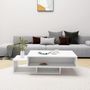 Voir la diapositive 3 : VIDAXL Table basse Blanc 105x55x32 cm Bois d'ingenierie
