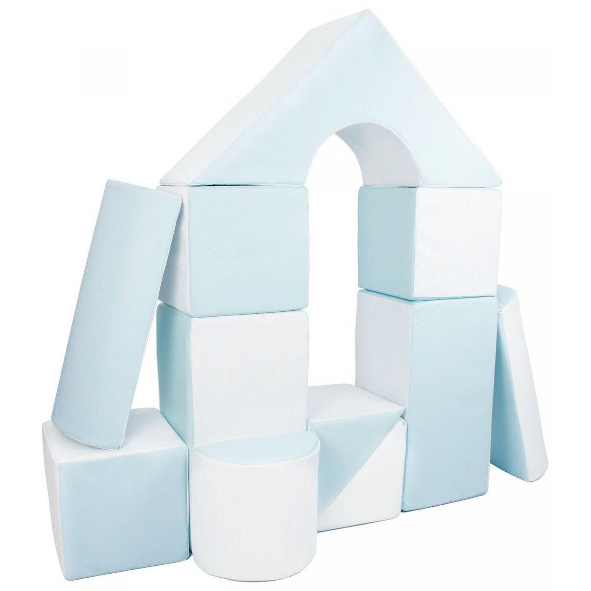VELINDA Set de 11 blocs en mousse pour le jeu blanc, bleu (pastel)