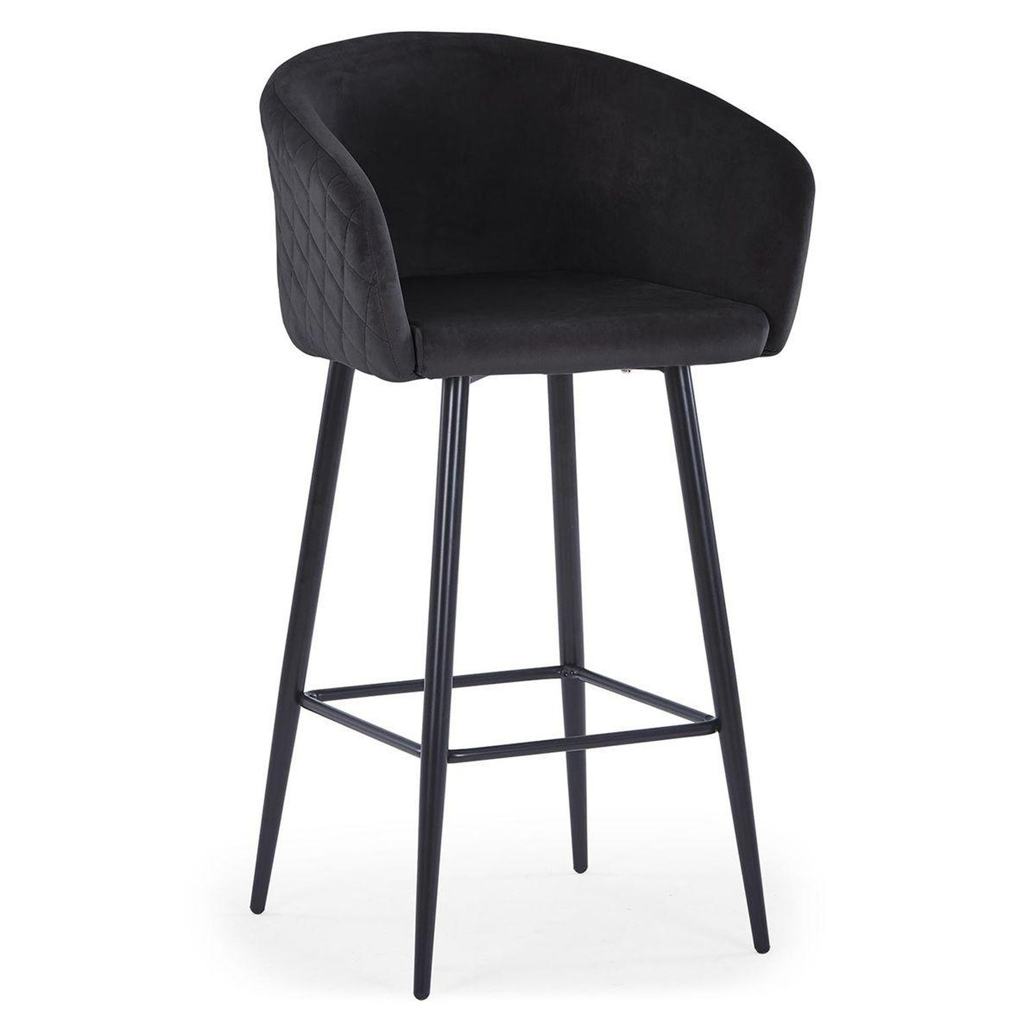 Voir la diapositive 1 : Paris Prix Chaise de Bar en Velours  Kandi  106cm Noir