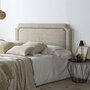 MARCKONFORT Tête de lit tapissée Leonor 140x60 cm Grise, Clous en Marron