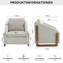 Voir la diapositive 4 : MERAX Fauteuil Fixe Chenille Beige