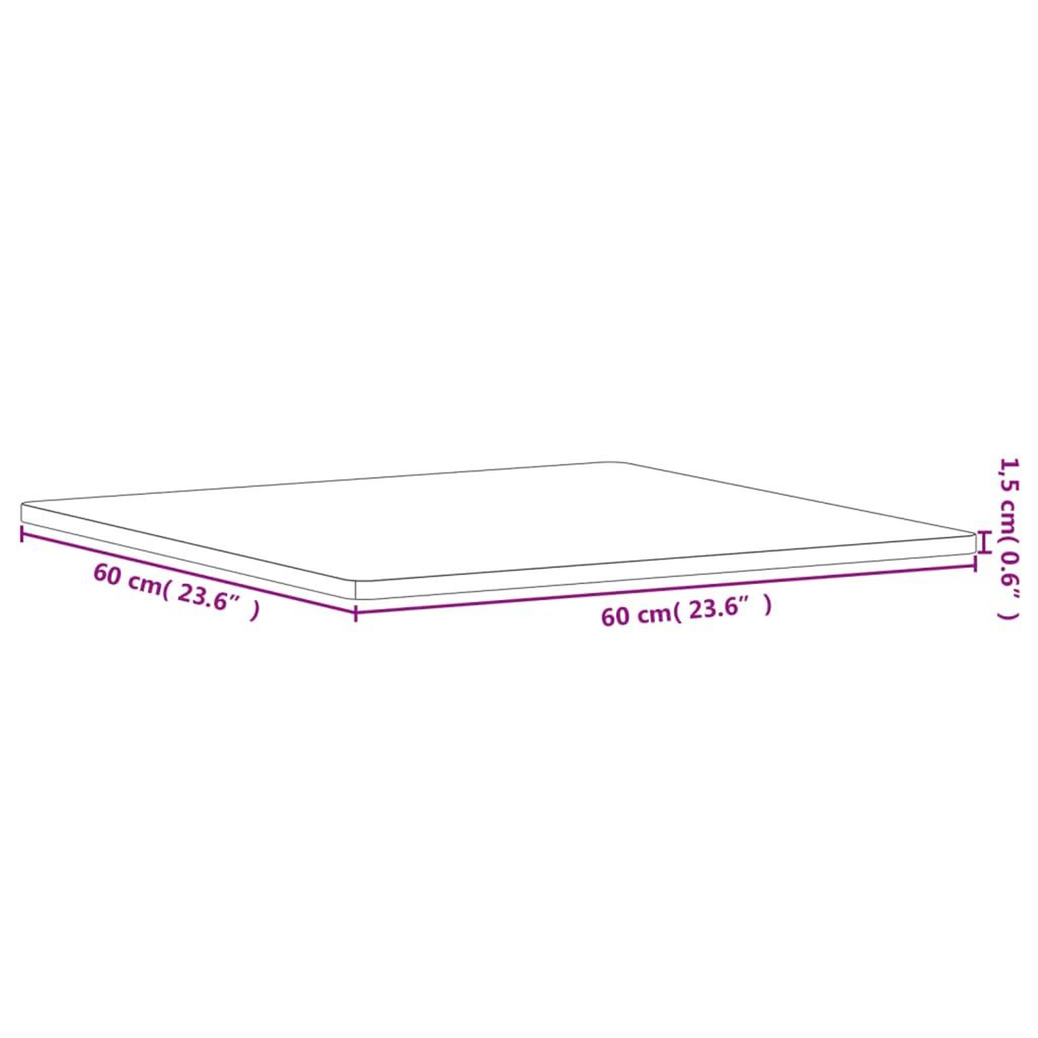 Voir la diapositive 6 : VIDAXL Dessus de table 60x60x1,5 cm carre bois massif de hetre