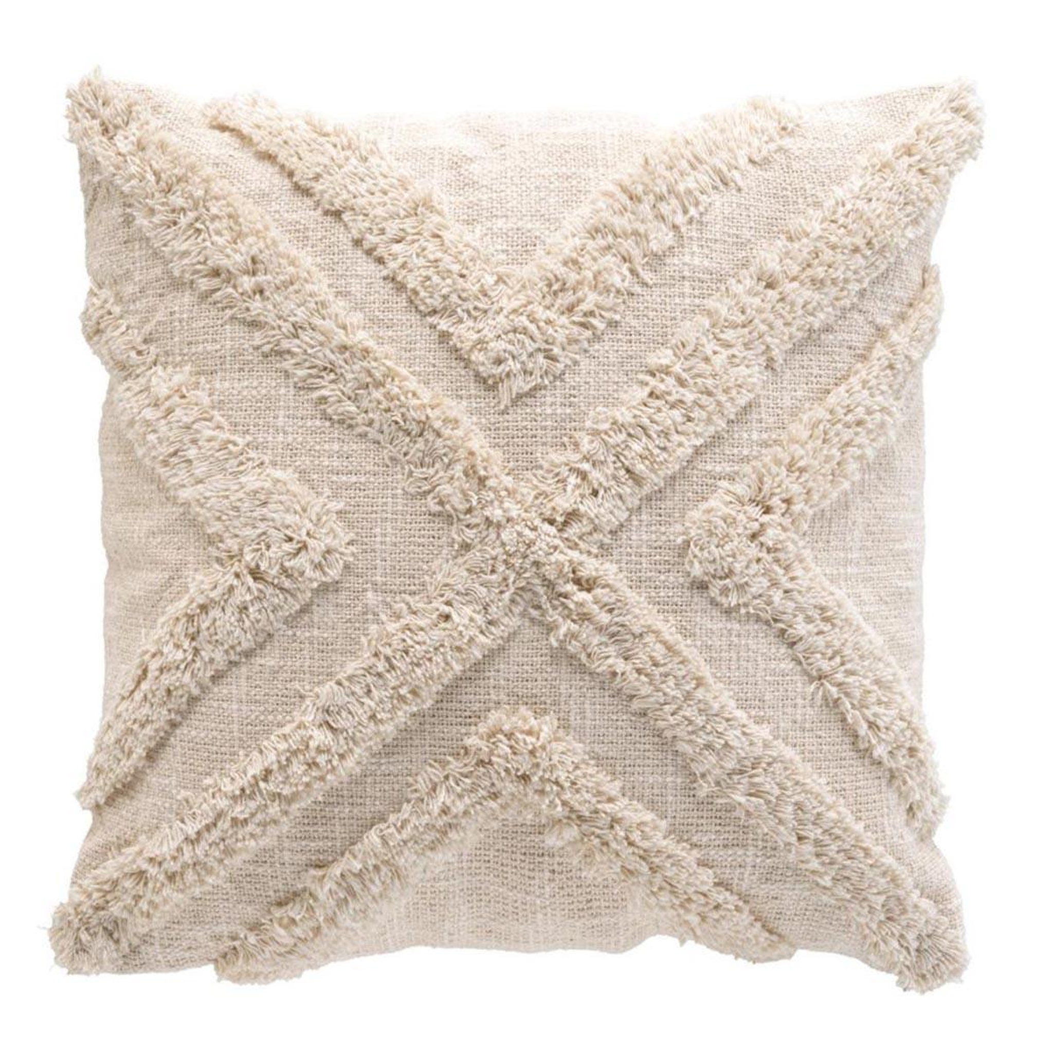Douceur d'Intérieur Housse de coussin tuftée  sheny  40x40cm naturel