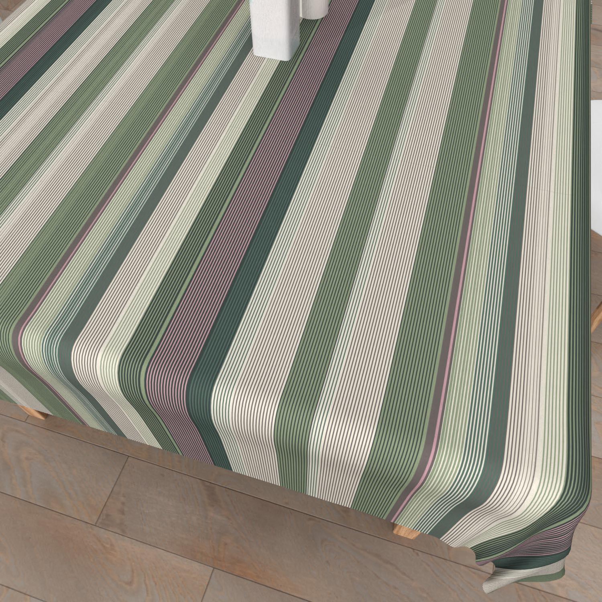 Voir la diapositive 2 : SOLEIL D'OCRE Nappe imprimée anti-tâches BAYADERES, par Soleil d'Ocre