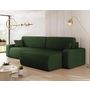 Voir la diapositive 2 : BEST MOBILIER Artemisa - canapé d'angle réversible 5 places convertible avec coffre en velours côtelé