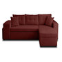 Voir la diapositive 1 : BEST MOBILIER California - canapé d'angle réversible 4 places - convertible avec coffre, étagère et poufs - en velours texturé