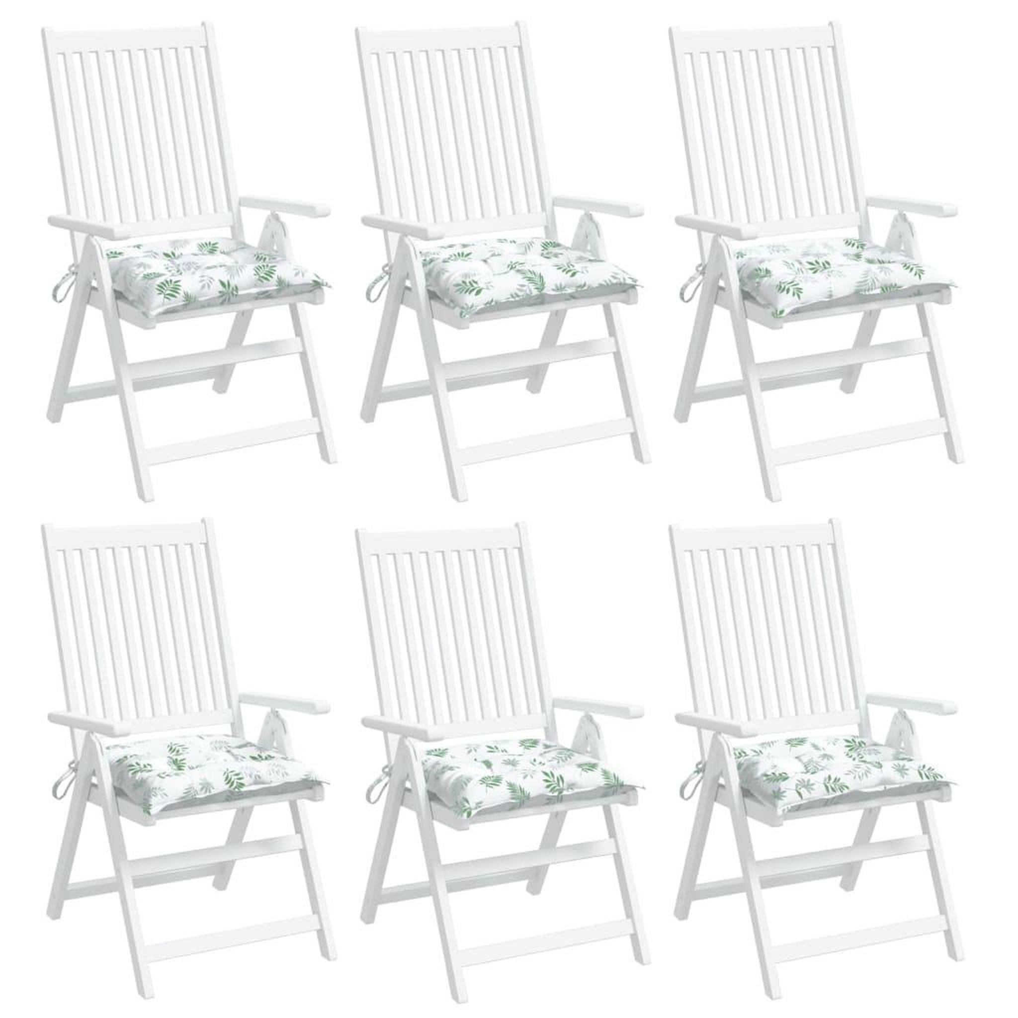 Voir la diapositive 4 : VIDAXL Coussins de chaise lot de 6 a motif de feuilles 50x50x7 cm
