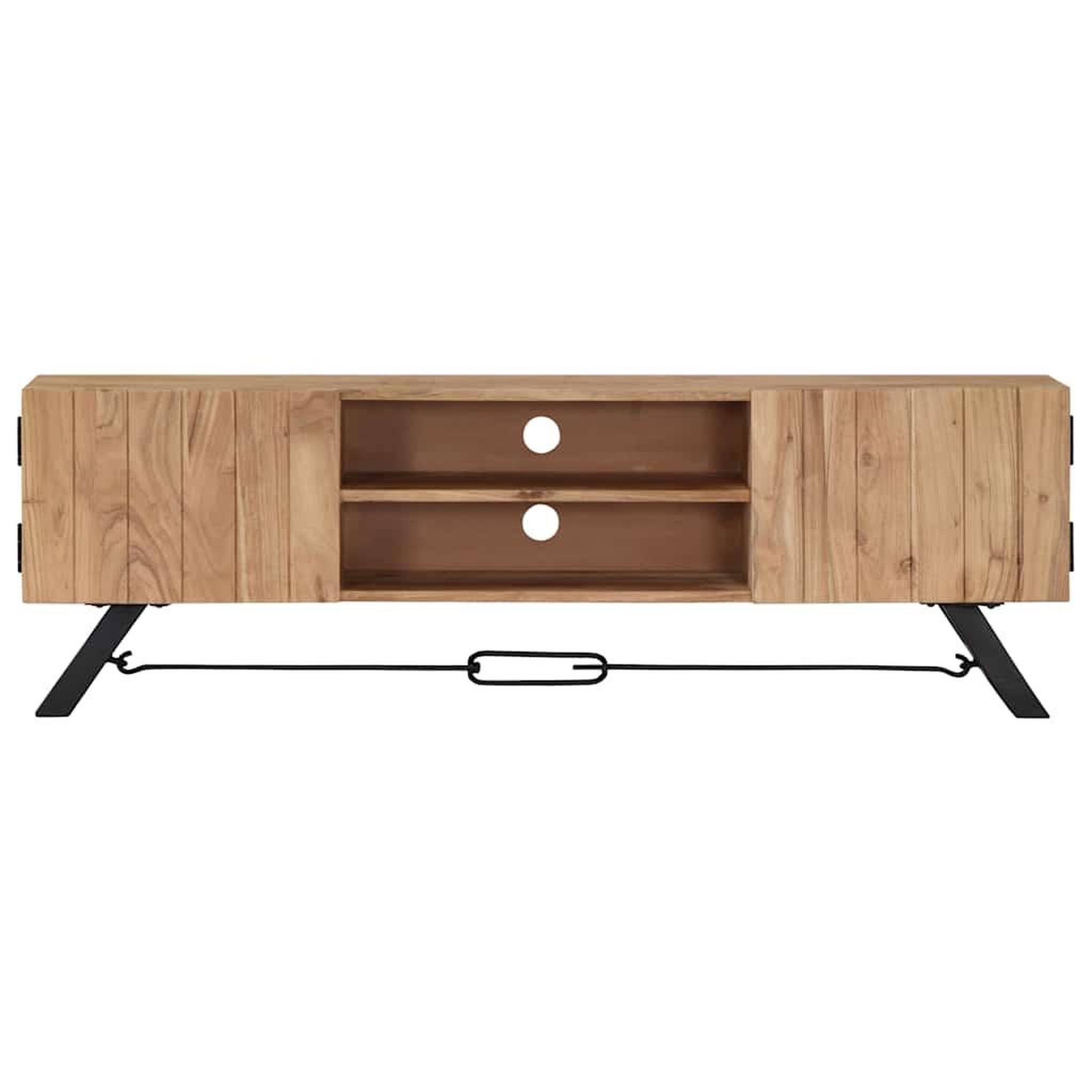 Voir la diapositive 2 : VIDAXL Meuble tv 140x30x45 cm bois d'acacia massif