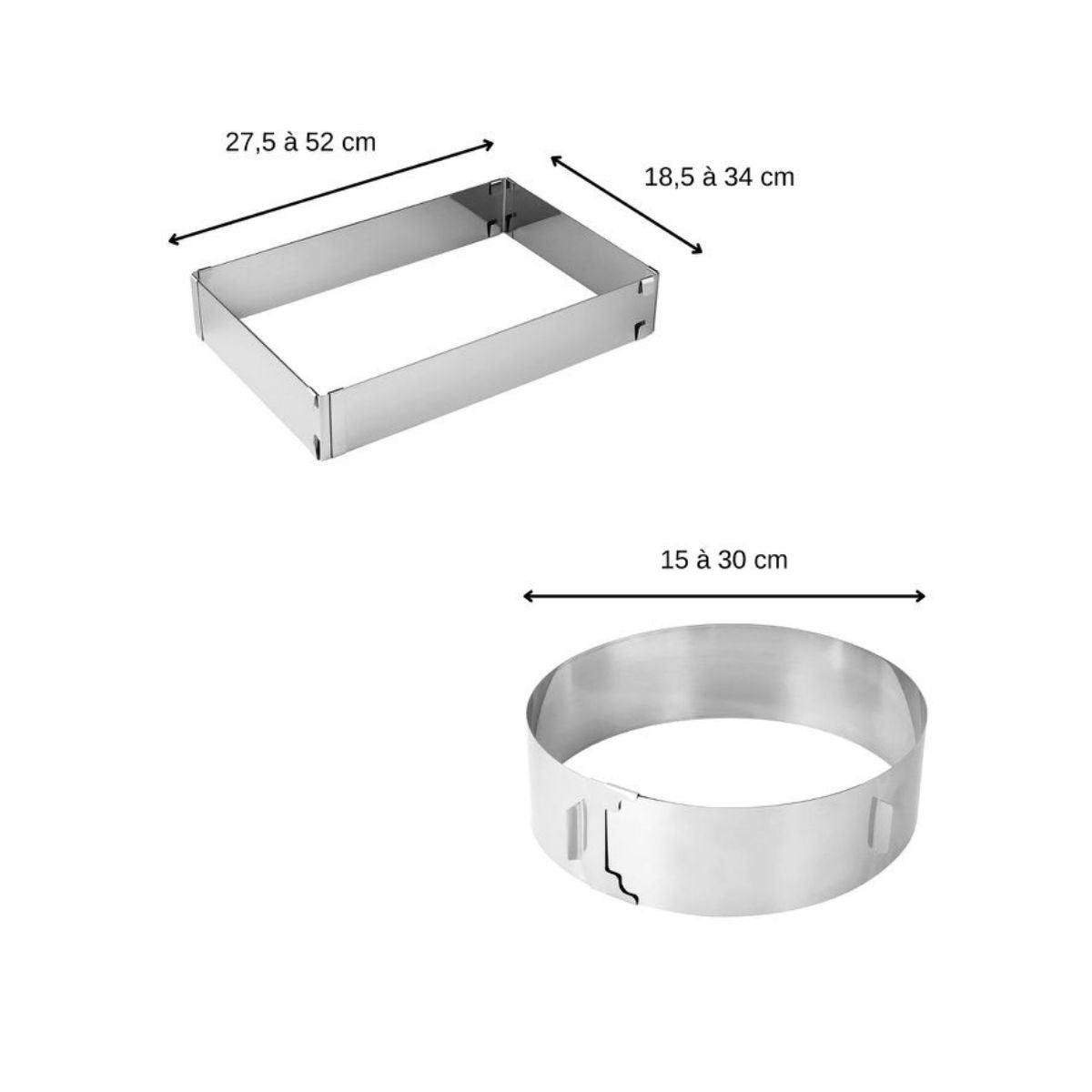 ZENKER Cadre et cercle à pâtisserie réglable Zenker Smart Pastry