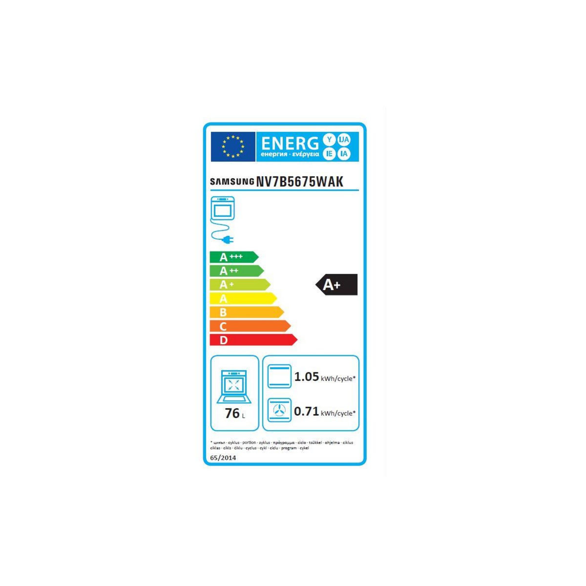 Samsung Four encastrable fonction vapeur NV7B5675WAK