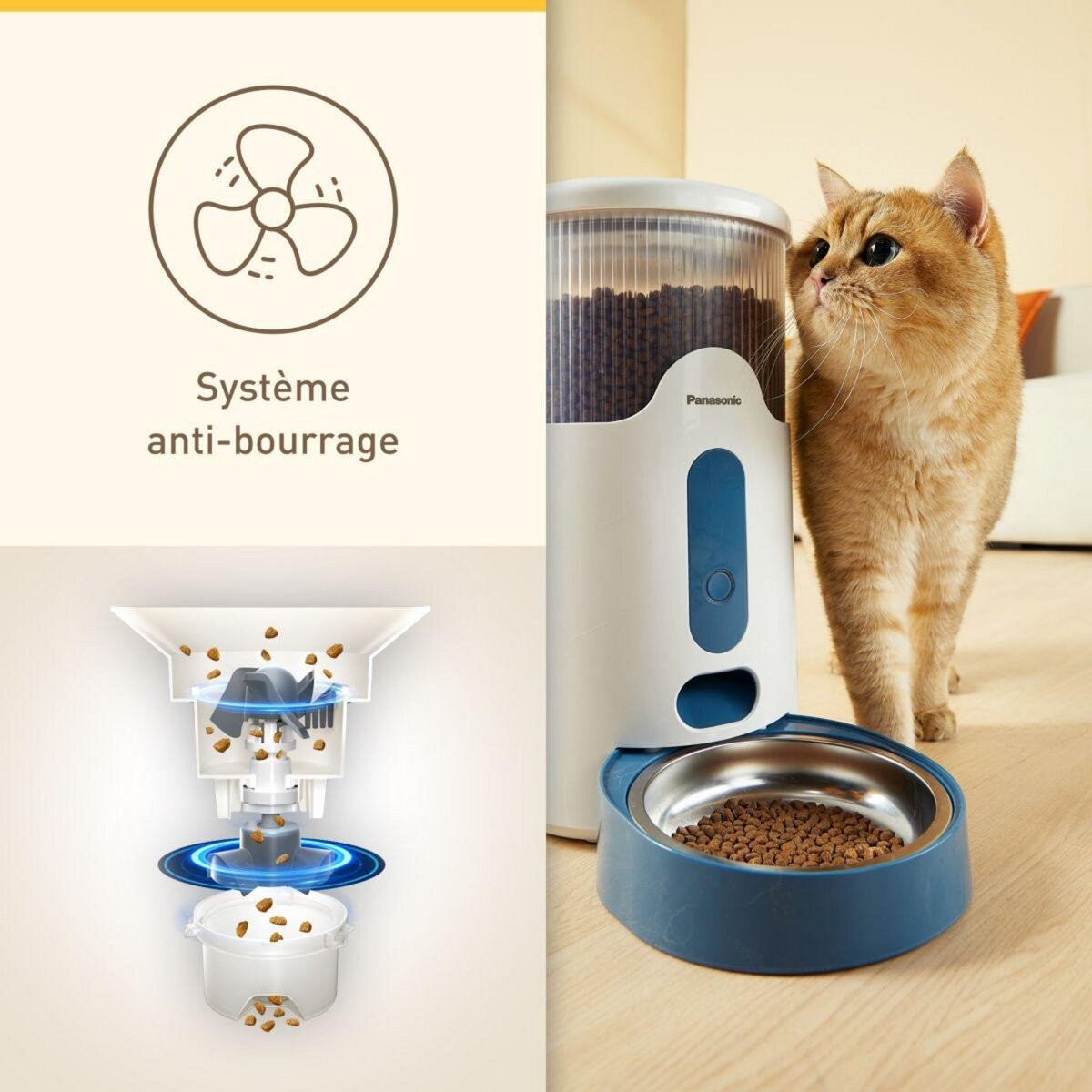 PANASONIC Distributeur de croquettes intelligent pour animaux CP-JNF01-W