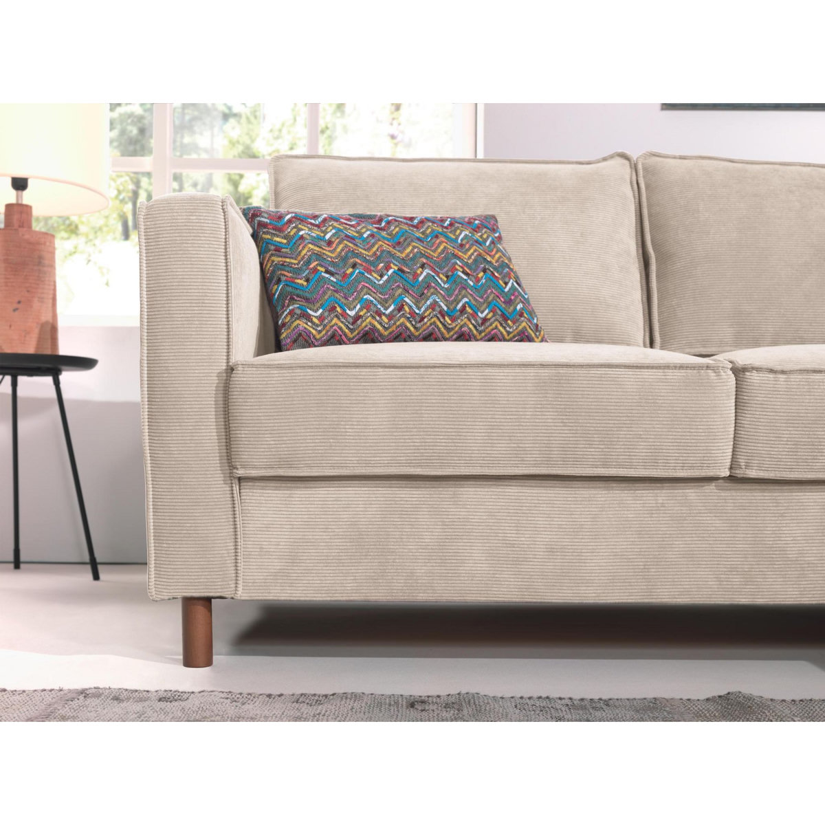 LISA DESIGN Jake - canapé d'angle droit - convertible - 5 places - en velours côtelé