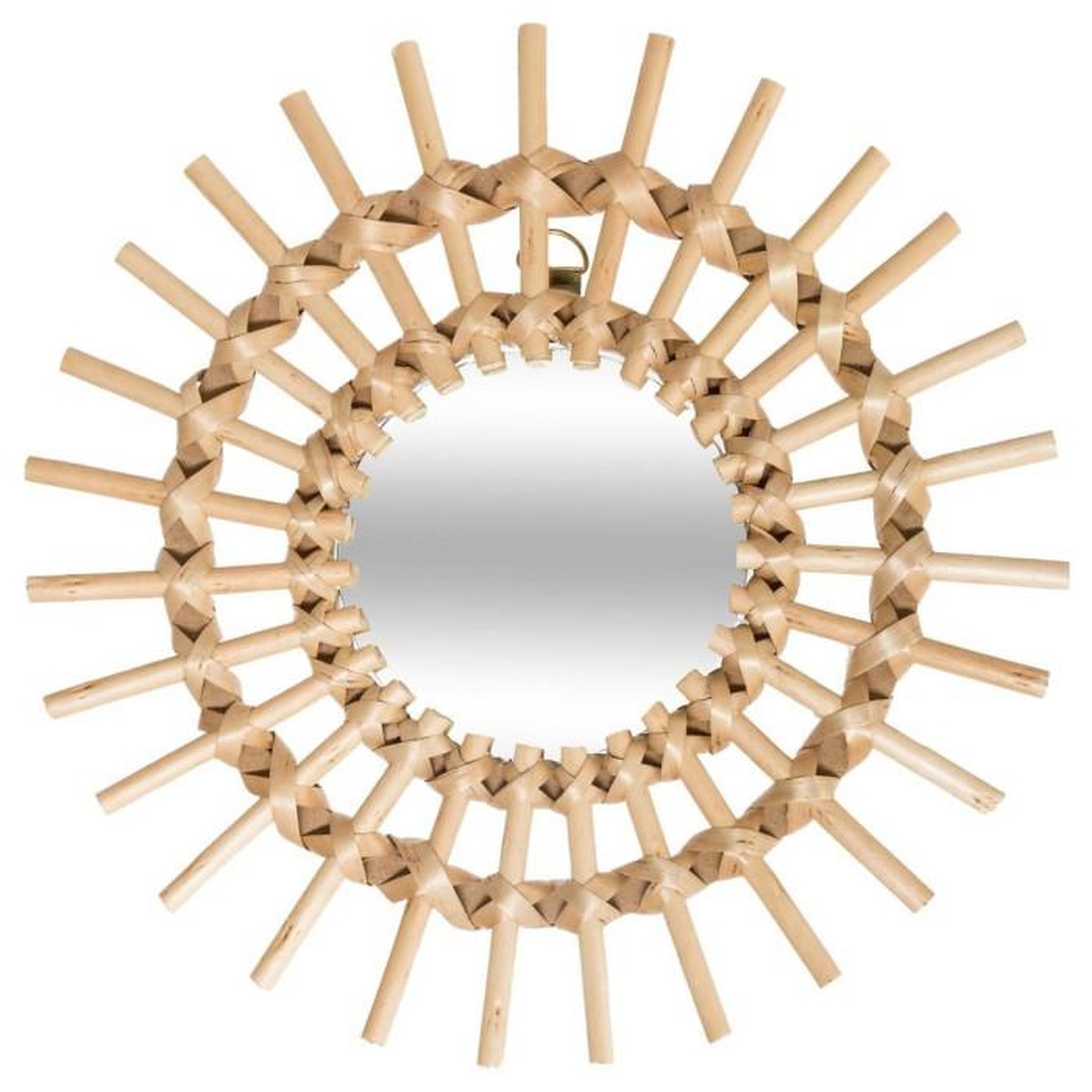 Voir la diapositive 2 : ATMOSPHERA Lot de 3 Miroirs Muraux Rotin  Soleil  28cm Beige