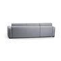 Canapé d'angle gauche système couchage rapide 3 places en tissu gris clair DANI