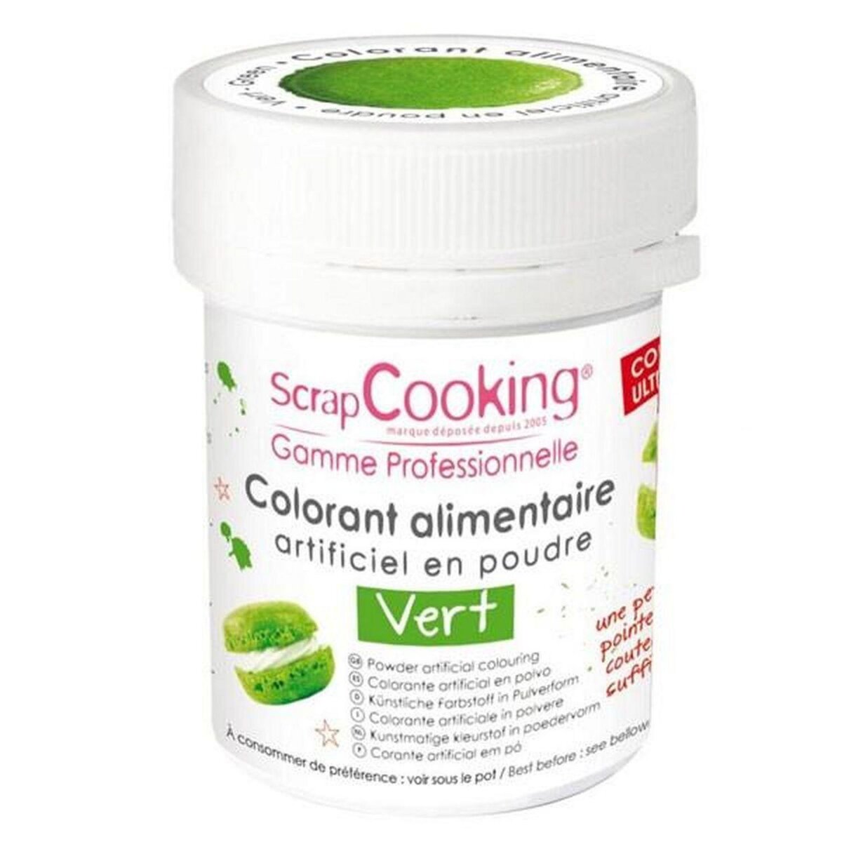 Colorant alimentaire en poudre 10 g - vert Scrapcooking 