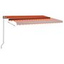 Voir la diapositive 5 : VIDAXL Auvent automatique capteur de vent/LED 400x300 cm Orange/marron