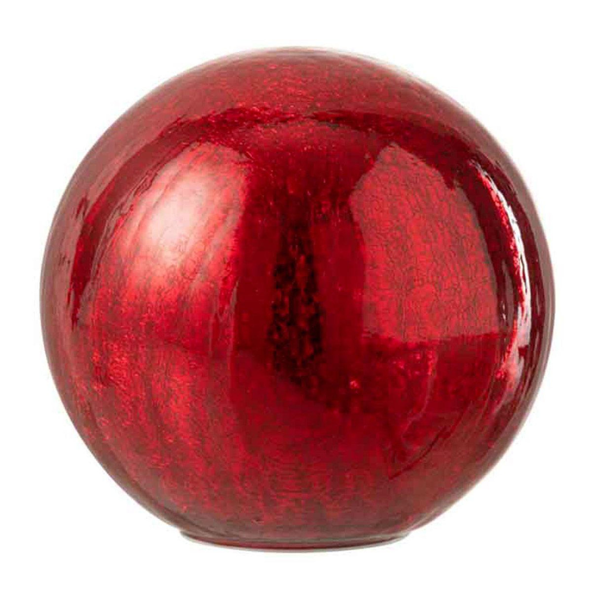 J-LINE Boule en verre led déco  sazo  20cm rouge