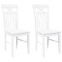 Voir la diapositive 2 : VIDAXL Chaises a manger 2 pcs blanc bois massif caoutchouc