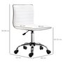 Voir la diapositive 3 : HOMCOM Chaise de bureau design style Chesterfield acier chromé revêtement synthétique blanc