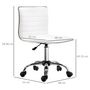 Voir la diapositive 3 : HOMCOM Chaise de bureau design style Chesterfield acier chromé revêtement synthétique blanc
