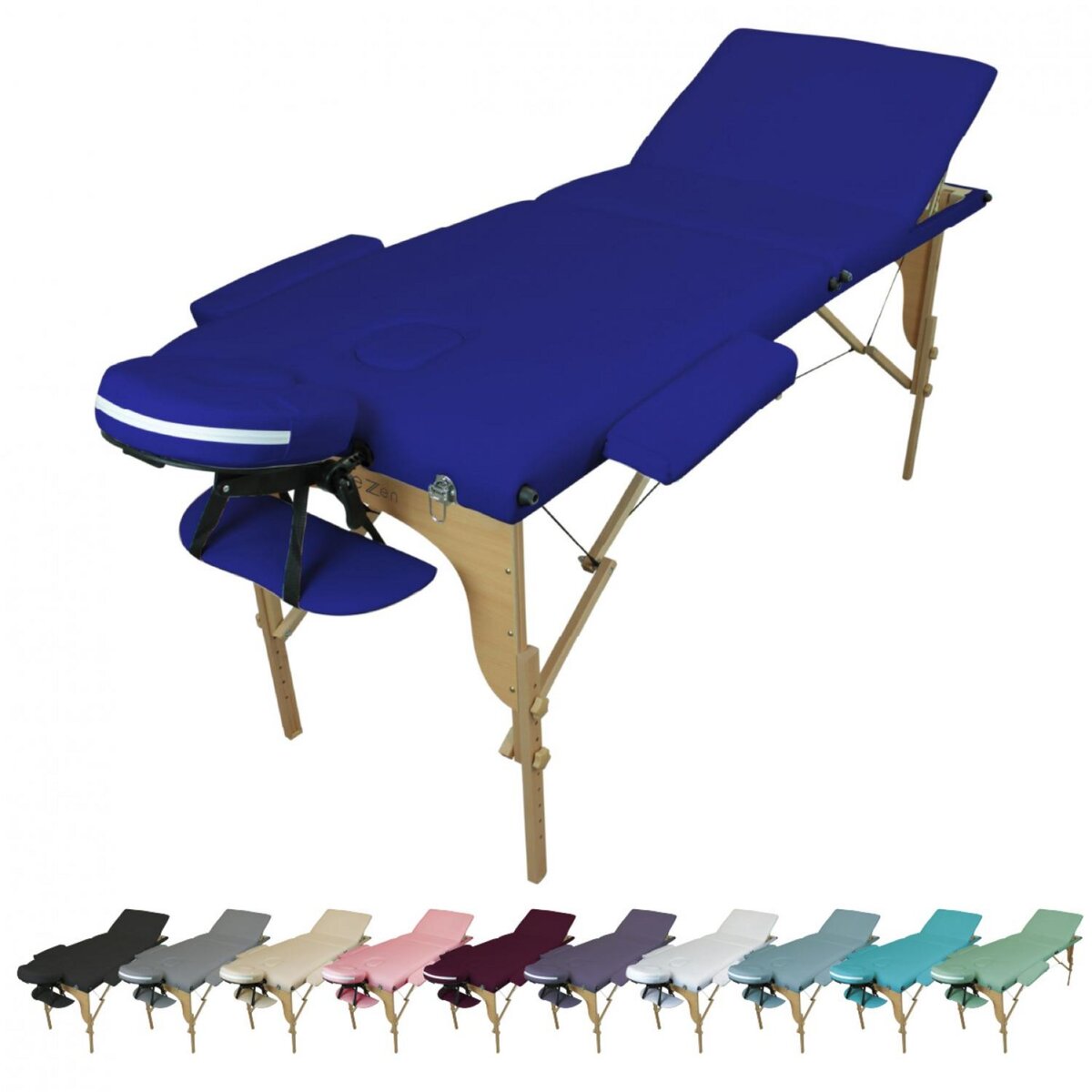 VIVEZEN Table de massage pliante 3 zones en bois avec panneau