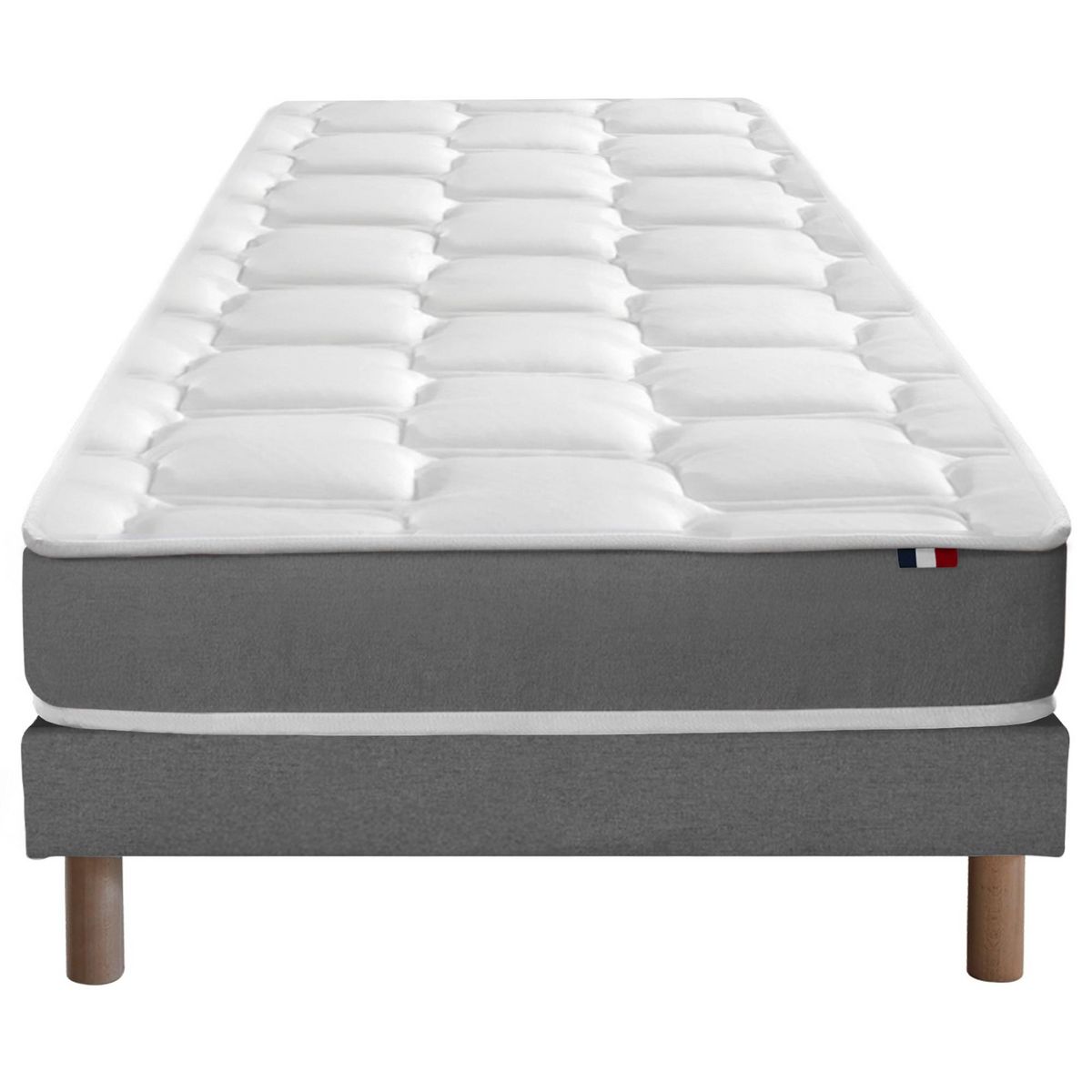 IDLITERIE Ensemble matelas mémoire de forme MAM AZUR avec sommier - confort français
