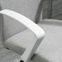 Voir la diapositive 4 : VINSETTO Chaise de bureau ergonomique hauteur réglable pivotante 360° piètement acier blanc lin gris clair