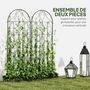 Voir la diapositive 5 : OUTSUNNY Treillis de jardin effet fer forgé - lot de 2 supports pour plantes grimpantes - 50 x 150 cm - métal époxy noir