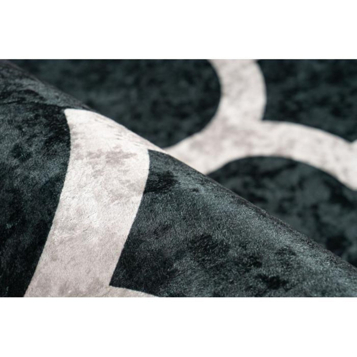 Paris Prix Tapis Imprimé à Poils Courts  Sally  Noir & Crème