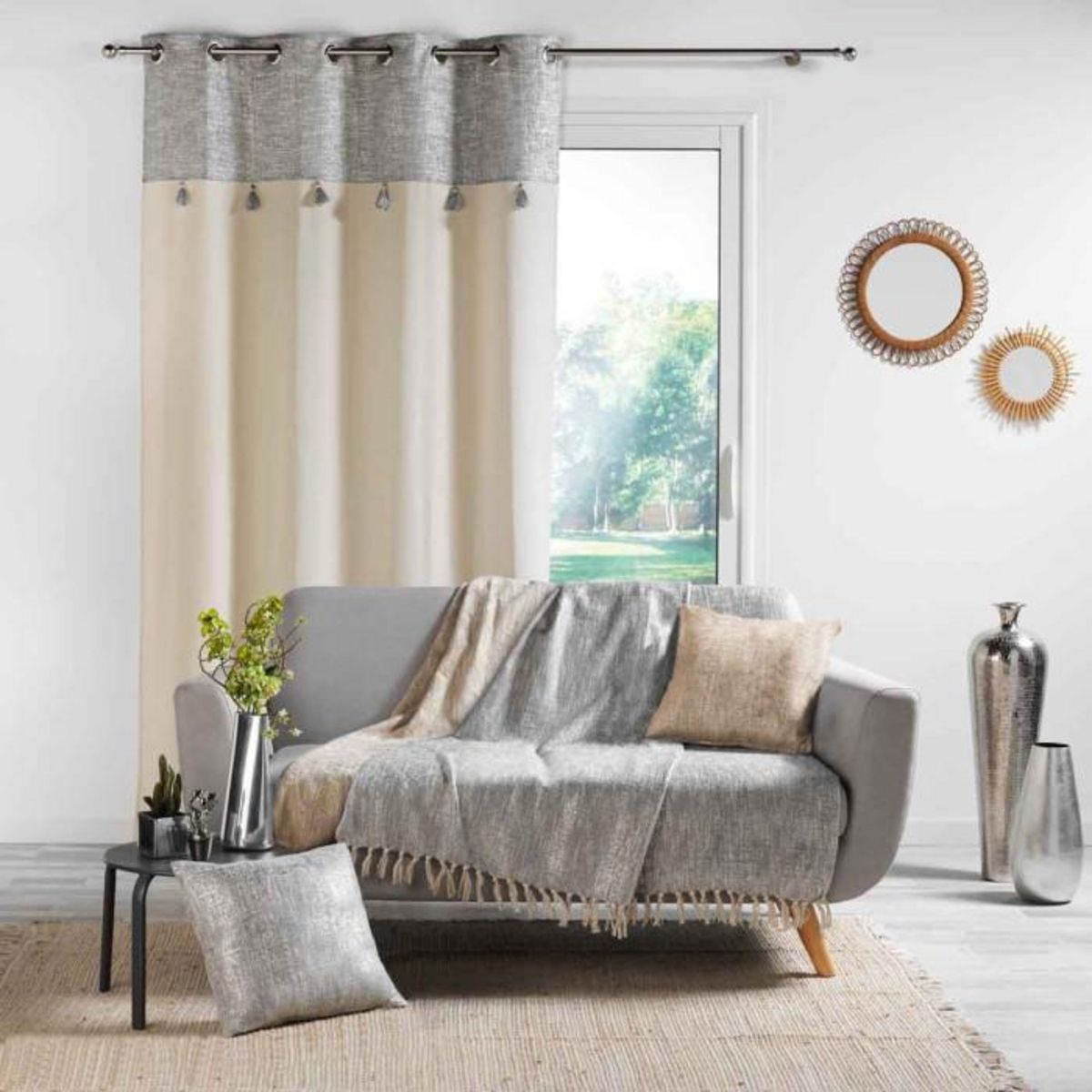 Paris Prix Rideau à Œillets  New Sultan  140x240cm Argent