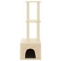 Voir la diapositive 3 : VIDAXL Arbre a chat avec griffoirs en sisal Creme 133,5 cm