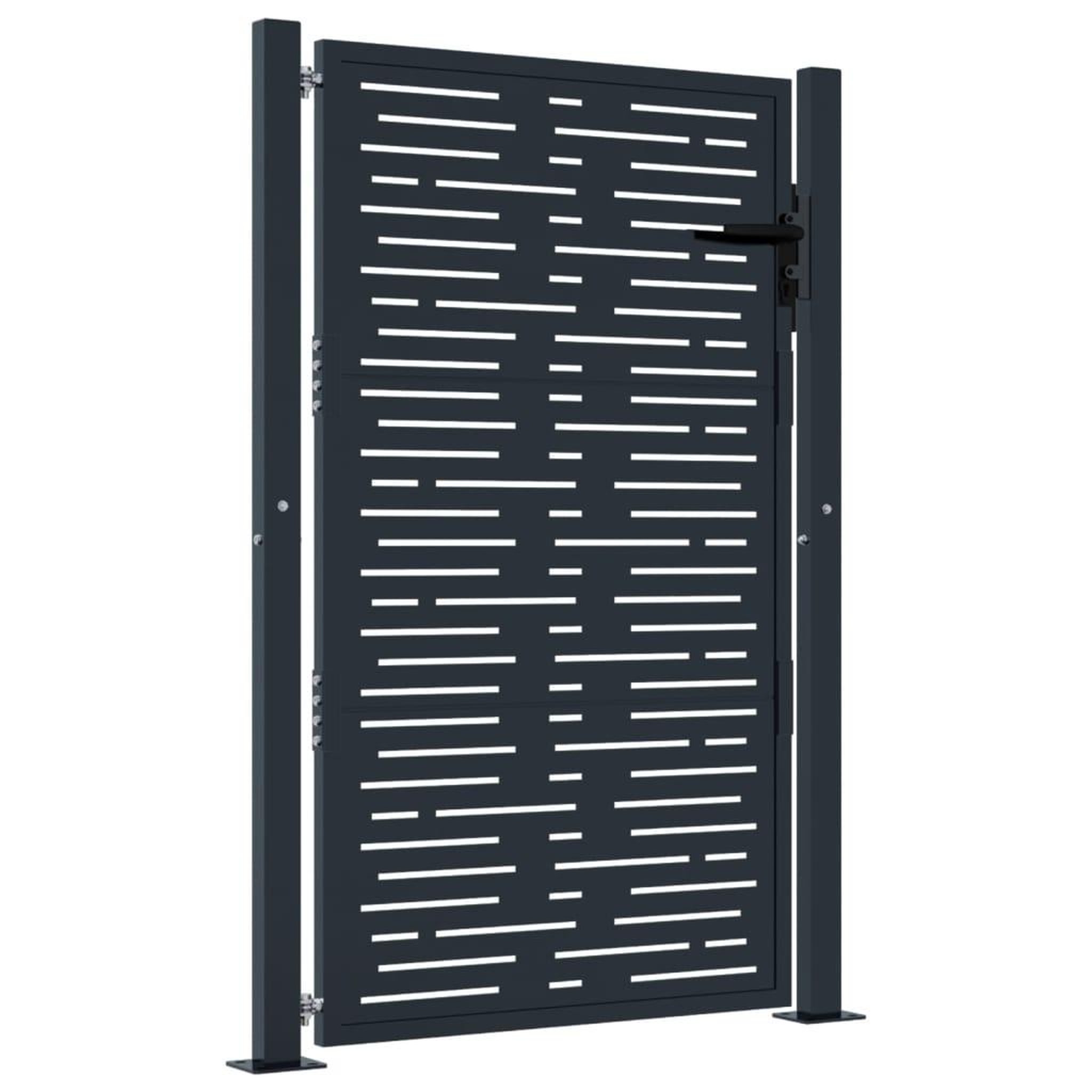 Voir la diapositive 2 : VIDAXL Portail de jardin anthracite 105x155 cm conception de carre