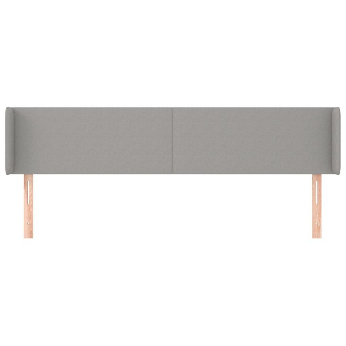 VIDAXL Tete de lit avec oreilles Gris clair 203x16x78/88 cm Tissu