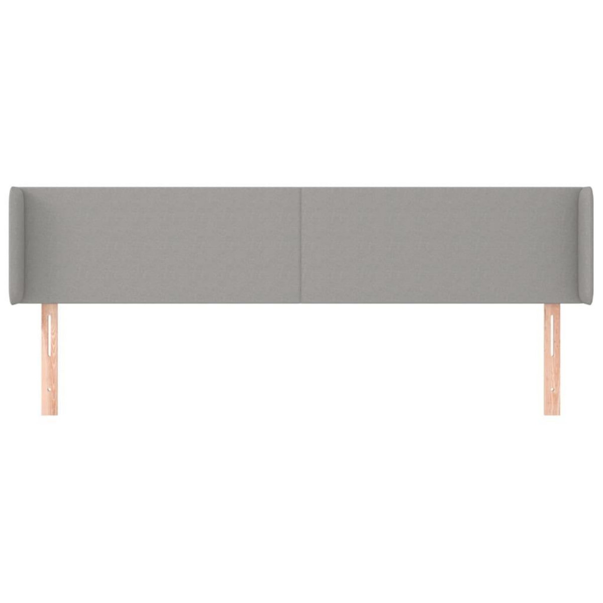 VIDAXL Tete de lit avec oreilles Gris clair 203x16x78/88 cm Tissu