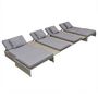 Voir la diapositive 5 : VIDAXL Salon de jardin 5 pcs avec coussins Resine tressee Gris