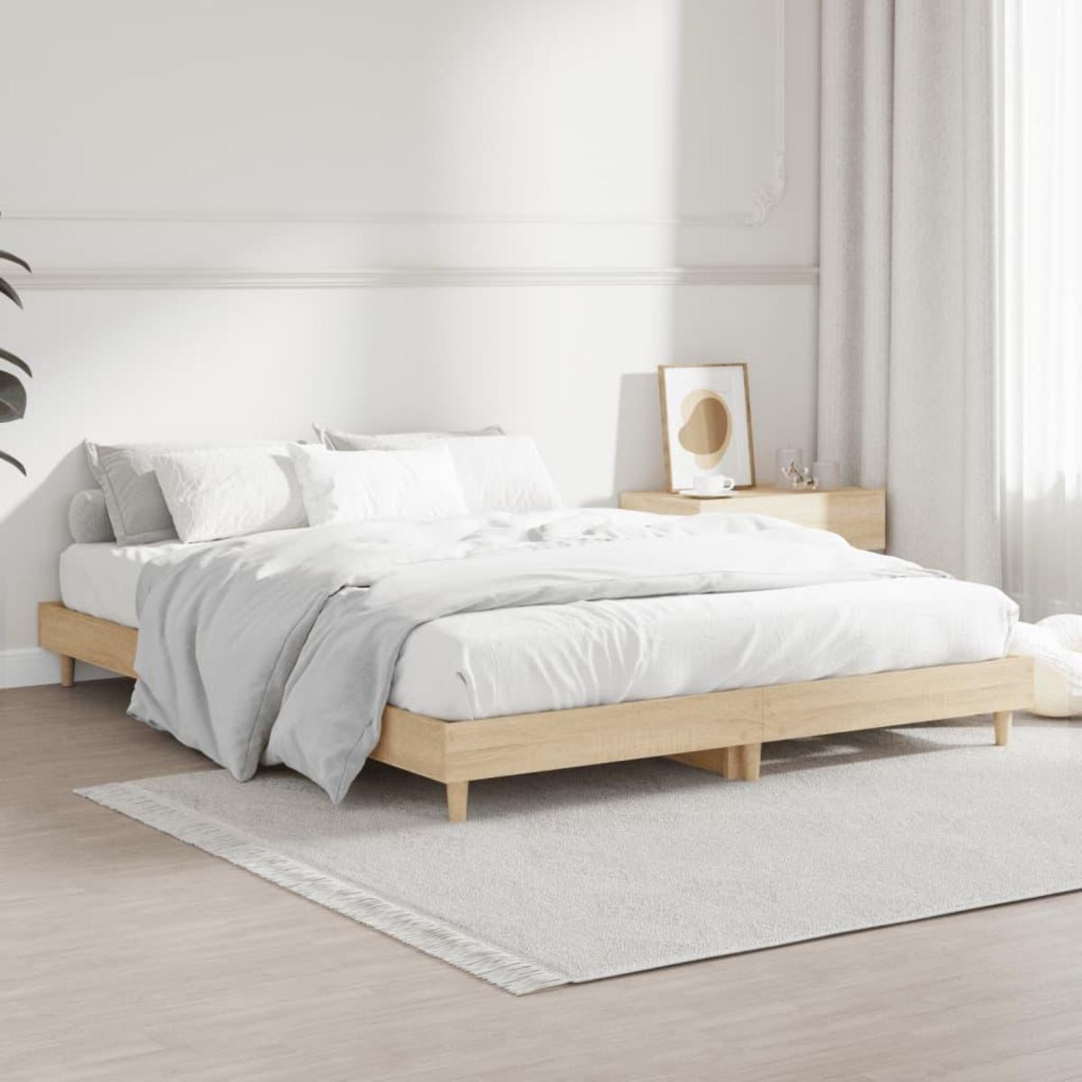 VIDAXL Cadre de lit sans matelas chene sonoma 140x190 cm
