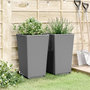Voir la diapositive 3 : VIDAXL Jardinieres 2 pcs gris clair 32,5x32,5x57 cm polypropylene