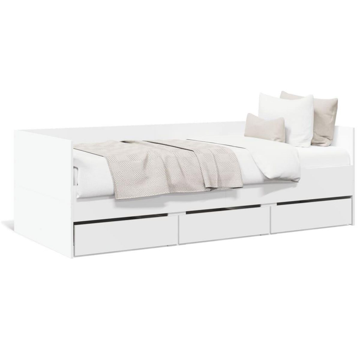 VIDAXL Lit de jour avec tiroirs sans matelas blanc 90x190 cm