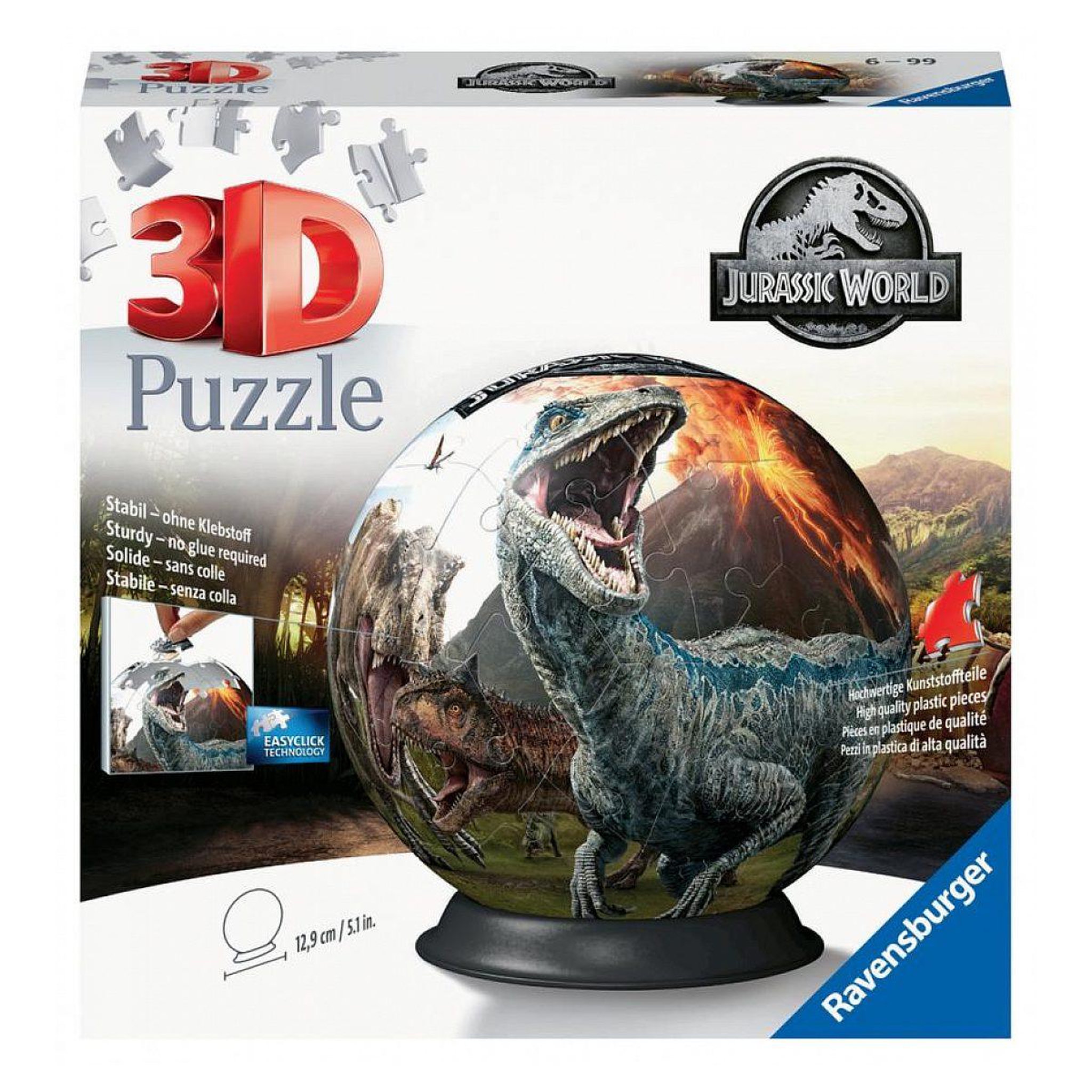 RAVENSBURGER Puzzle 3d rond 72 p - jurassic world