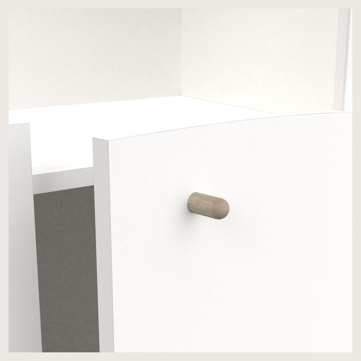 Bibliothèque bébé enfant 3 niches 2 portes blanc LINIA