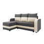Voir la diapositive 2 : BEST MOBILIER Harvey - canapé d'angle réversible 4 places convertible avec coffre en tissu bicolore