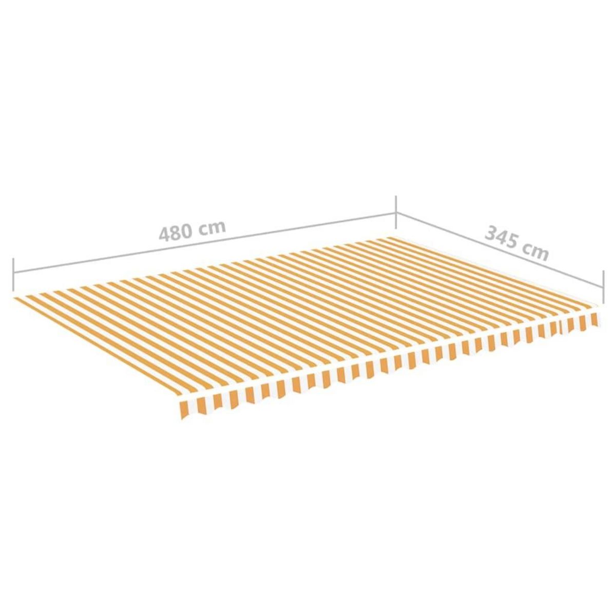 VIDAXL Tissu de remplacement pour auvent Jaune et blanc 5x3,5 m
