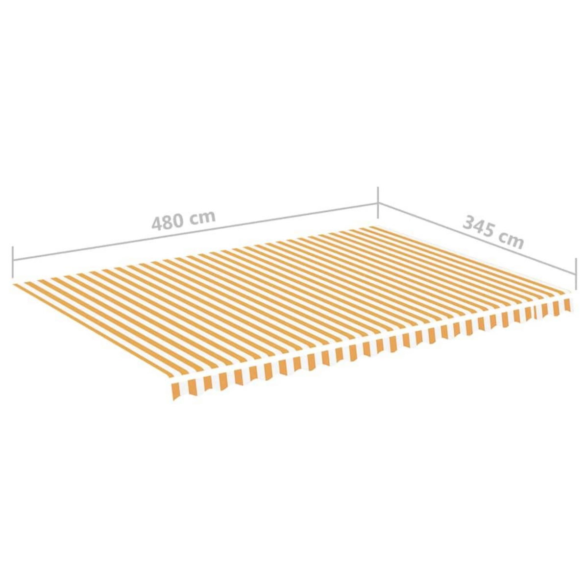 VIDAXL Tissu de remplacement pour auvent Jaune et blanc 5x3,5 m