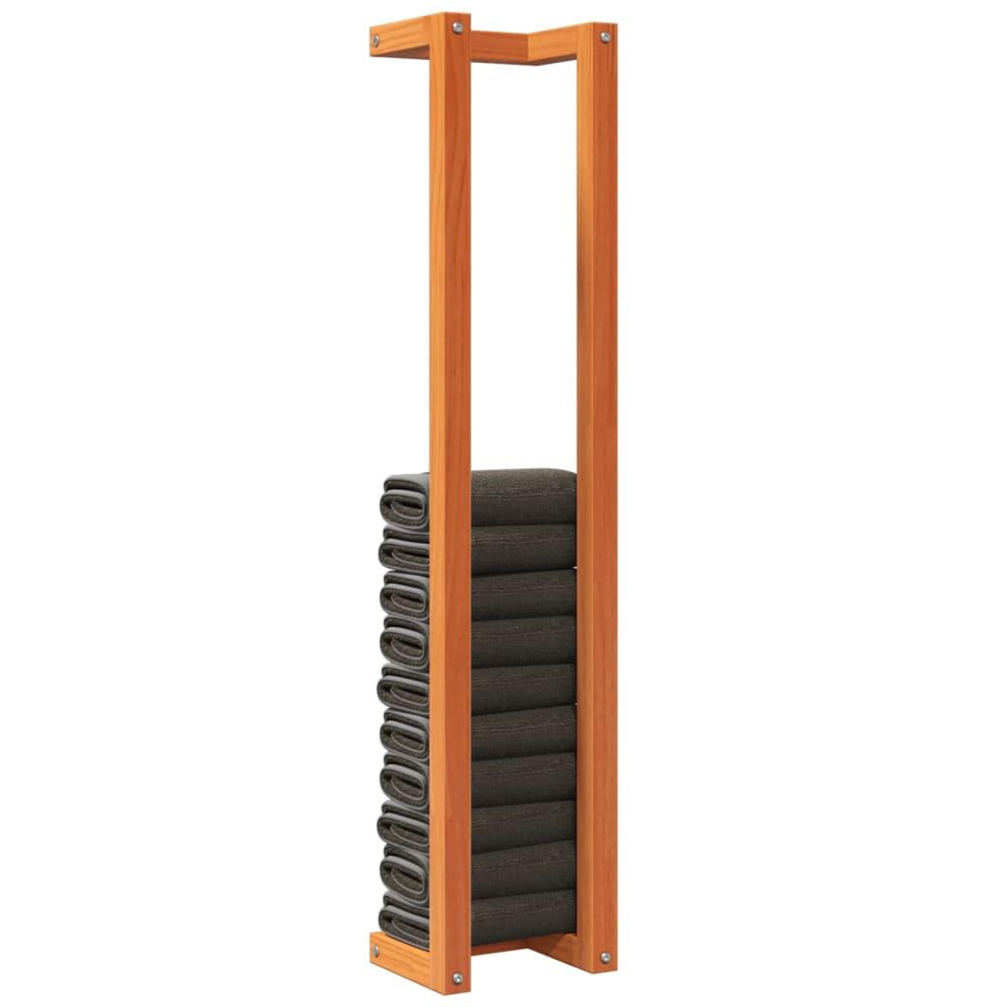 Voir la diapositive 4 : VIDAXL Porte-serviette marron cire 23x18x110 cm bois de pin massif