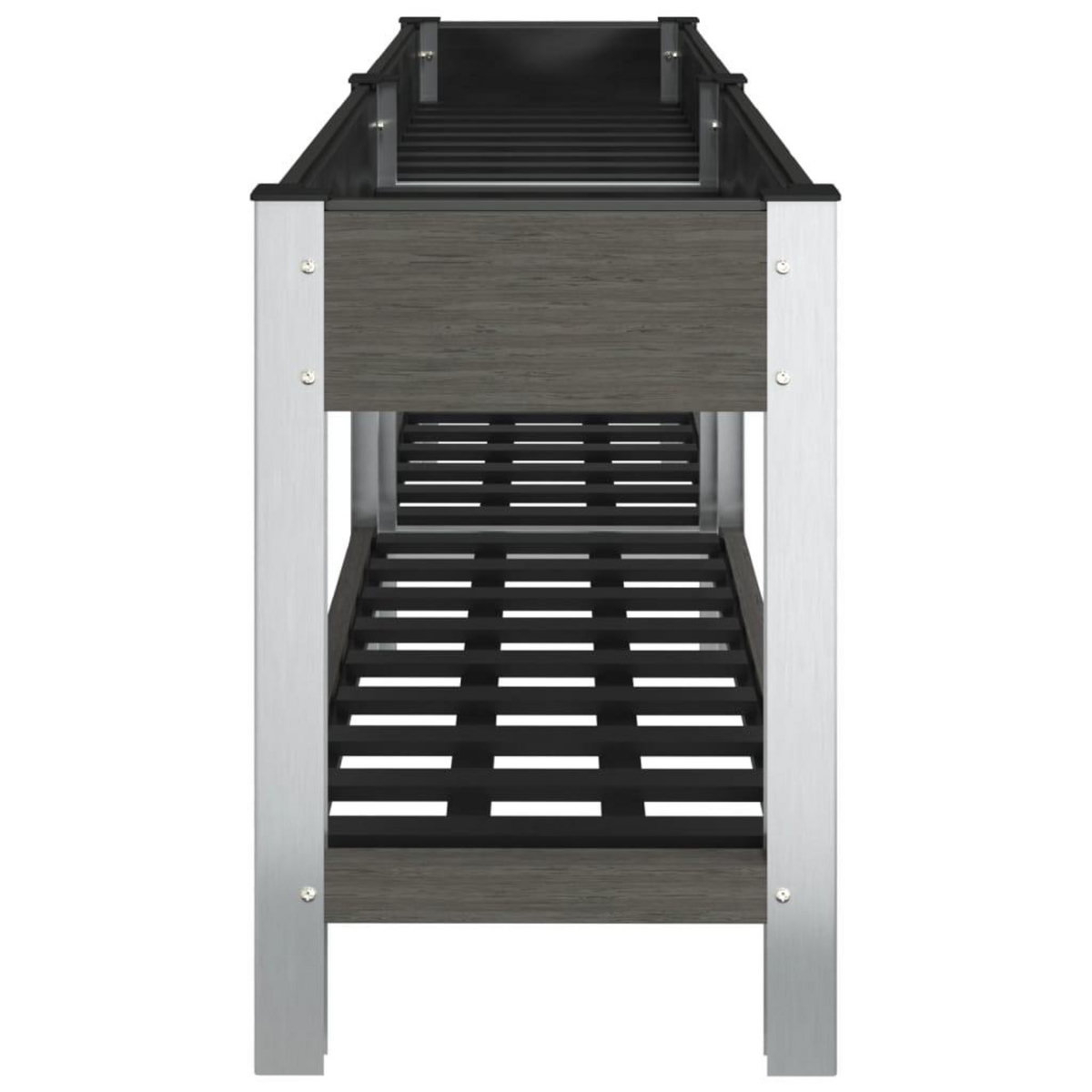 VIDAXL Lit sureleve de jardin avec etagere Gris 200x50x75 cm WPC