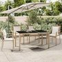 Voir la diapositive 1 : VIDAXL Table de jardin plateau en verre Resine tressee verre trempe