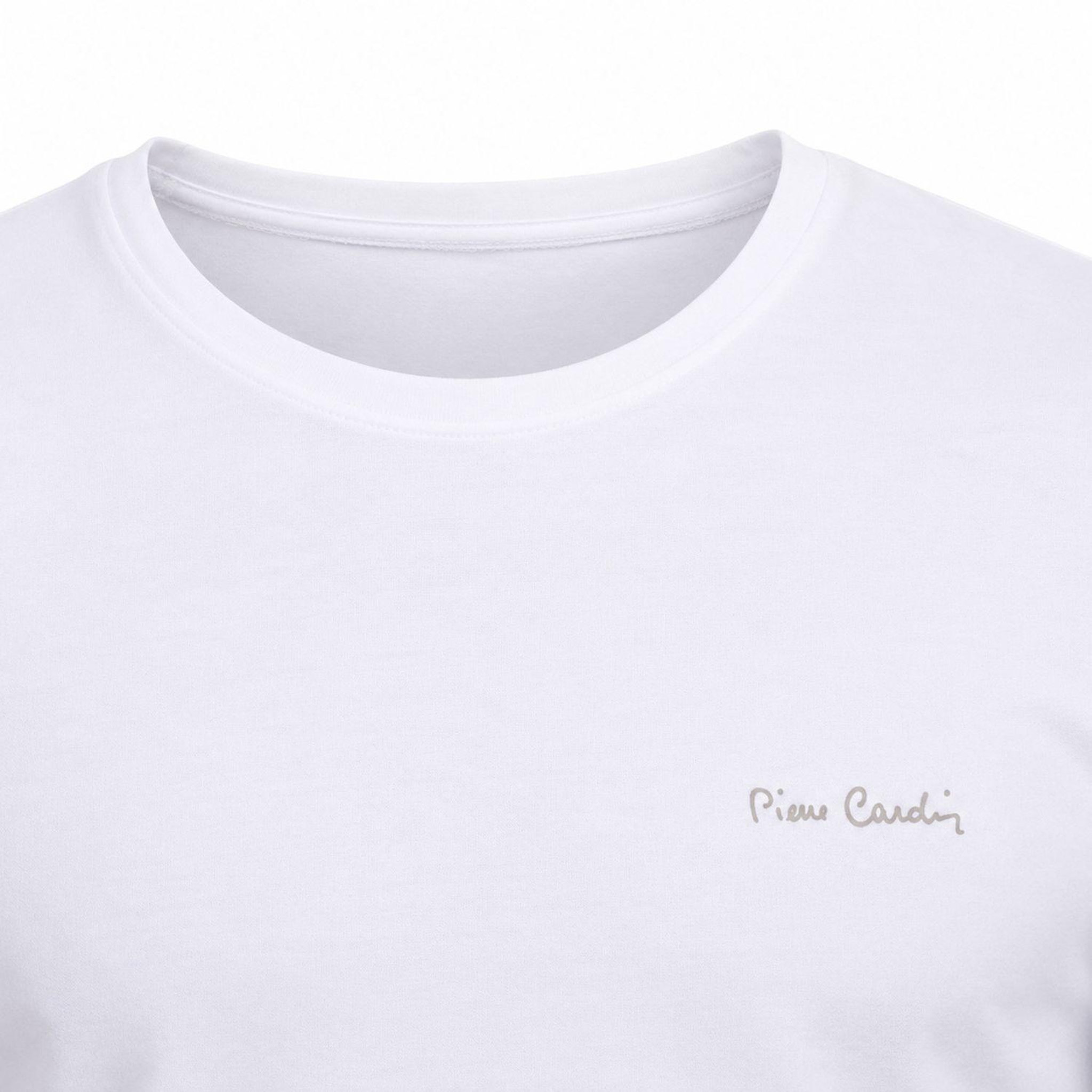 Voir la diapositive 2 : PIERRE CARDIN T-shirt homme en col rond avec broderie signature sur la poitrine