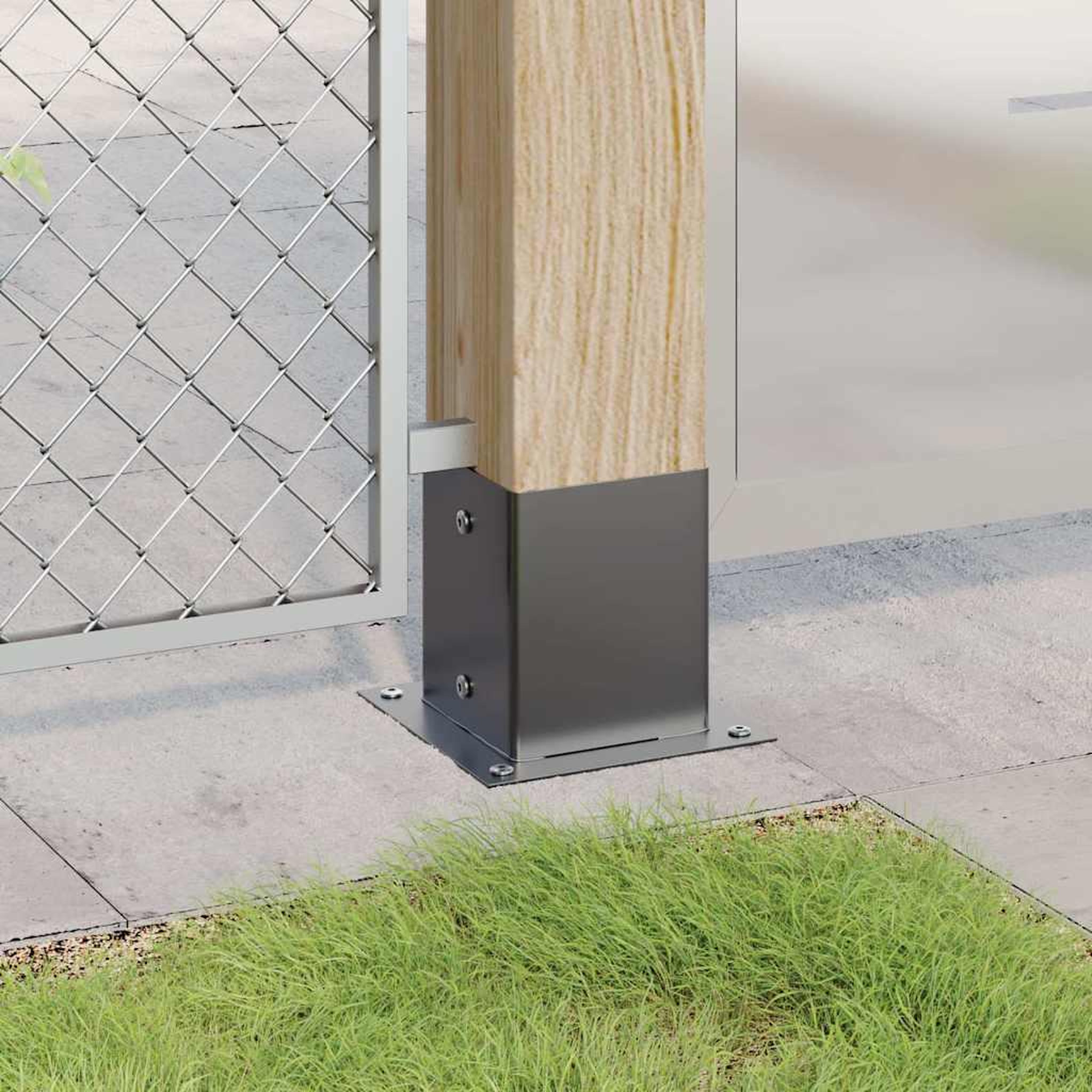 Voir la diapositive 3 : VIDAXL Bases de poteau carrees 4 pcs anthracite 121x121 mm